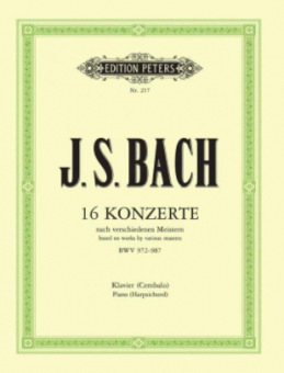 16 Konzerte nach verschiedenen Meistern BWV 972-987 für Cembalo 
