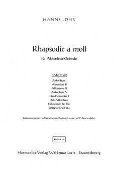 Rhapsodie in A-Moll 